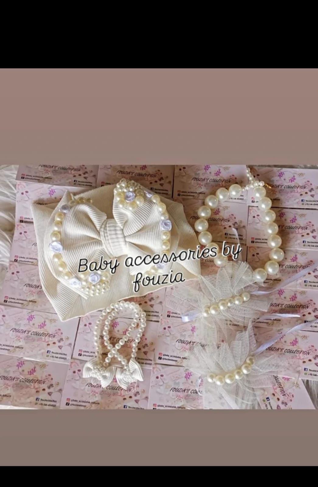 White Fancy Pearl & Flower Headbands